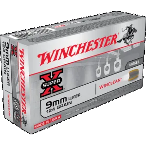Winchester Super X 9mm Luger Winclean Brass Enclosed Base 124 Grain 50 Rounds