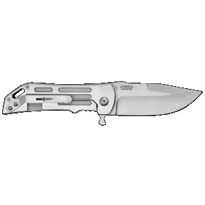 Camillus 19643 Dominator II 3" Folding Drop Point Plain Titanium Bonded 420 Stainless Steel Blade, Silver Carbon Fiber/SS Handle