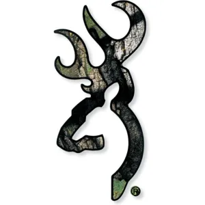 BRN BUCKMARK DECAL 6" WHITE