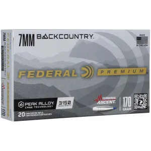Federal 7mm BackCountry Terminal Ascent 170 Grain 20 Rounds