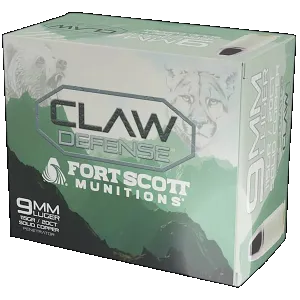 Fort Scott Munitions 9MM115SCVFNCD Claw Defense 9mm 115gr 20 Per Box/25 Case