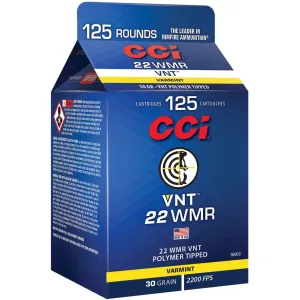 CCI Pour Pack 22 WMR Varmint Tipped 30 Grain 125 Rounds