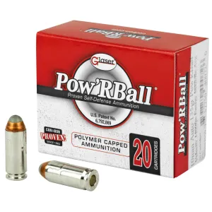 Glaser Pow'RBall Handgun Ammunition 10mm Auto 135 gr JHP 1400 fps 20/box