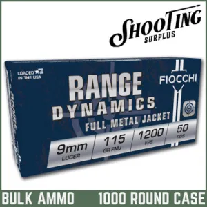 *FREE SHIPPING* Fiocchi Range Dynamics Pistol Ammo 9mm 115 gr. FMJ - CASE 1000 Rounds