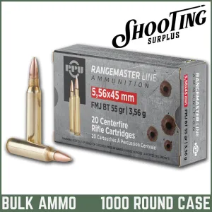 *FREE SHIPPING* Prvi Partisan RangeMaster 5.56 NATO FMJ 55 Grain - CASE 1000 Rounds