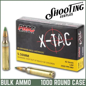 *FREE SHIPPING* PMC X-TAC 5.56 NATO 62 Grain LAP M855 - CASE 1000 Rounds