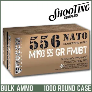 *FREE SHIPPING* Fiocchi M193 5.56 NATO 55 gr. FMJ - CASE 1000 Rounds