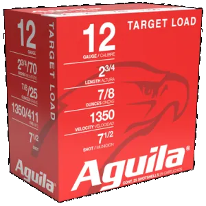 Aguila 1CHB1250 Target Load Competition 12Gauge 2.75" 7/8oz 7.5Shot 25 Rounds