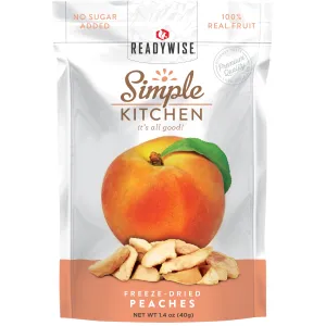 ReadyWise SK05008 Simple Kitchen Freeze Dried Fruit Peaches 1 Serving Pouch 6 Per Case