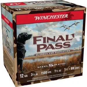 Winchester Final Pass Shotgun Ammo 12 ga. 3 in. 1 1/2 oz. BB & 1.5 Blend 25 rd.