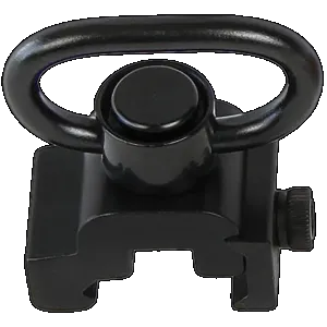 Bulldog BD886 Deluxe Push Button Swivel Black 1.25" Steel QD Rail Mount