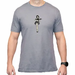 HULA GIRL CVC T-SHIRT STONE GRAY HEATHER SMALL