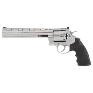 Colt Anaconda 45 Colt 8in Barrel 6 Rounds Semi-Polish Stainless Hogue Grips