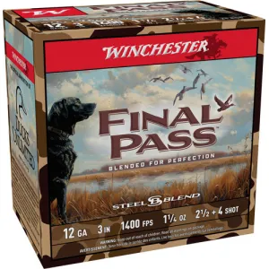 Winchester Ammo FP123254 Final Pass 12Gauge 3" 1 1/4oz 2.5/4Shot 25 Per Box/10 Case