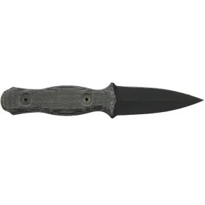 HALF FACE BLADES TRIDENT DAGGER 3" BLADE, 6.75" OA, S45VN STEEL, HRC60, ARMOR BLK, GRY MICARTA GRIP