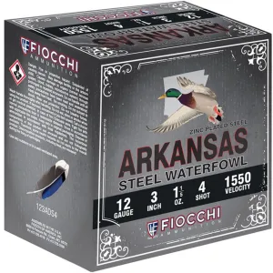 Fiocchi Arkansas Steel Shotgun Ammo 12 ga. 3 in. 1 1/5 oz. 1550 FPS 4 Shot 100 rd.