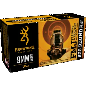 Browning Ammo B191800096 9mm 115gr Full Metal Jacket 200 Per Box/5 Case *Bulk Pack