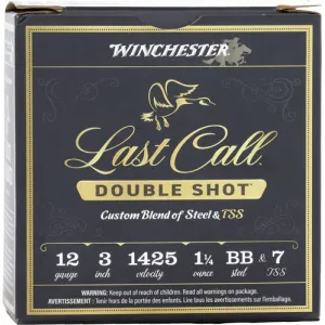 Winchester Ammo LCDS1237 Last Call Double Shot 12Gauge 3" 1 1/4oz BBSteel/7TSS Shot 25 Per Box/10 Case