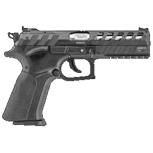 Grand Power 8588005808514 X-Calibur CO Mk23 Match 9mm Luger 15+1 4.80" Stainless Barrel, Black Steel Lightening Cut/Optic Cut/Serrated Slide, Black Steel Frame w/Picatinny Rail, Black Textured Grip
