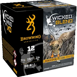 Browning Ammo B193431240 Wicked Blend 12Gauge 3.50" 1 1/2oz BB/1BI Shot 25 Per Box/10 Case