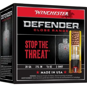 Winchester Defender Load 20 Gauge Copper Plated Lead Shot 7/8 Grain 25 Rounds