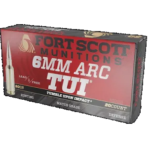 Fort Scott Munitions 6ARC-090-SCV2 Tumble Upon Impact (TUI) 6ARC 90gr Solid Copper Spun 20 Per Box/10 Case
