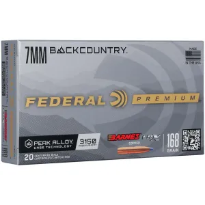 Federal Premium 7mm Backcountry Barnes LRX All Copper 168 Grain 20 Rounds