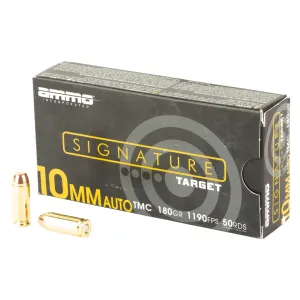 Ammo Inc 10180TMCA50 Signature 10mm Auto 180gr Total Metal Case 50 Per Box/20 Case