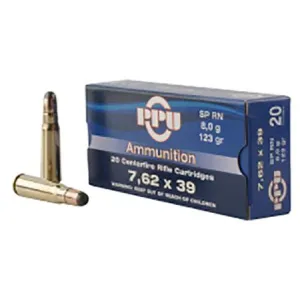 Prvi Partizan PPU Rifle Ammunition 7.62x39mm Soft Point 123 Grain 20 Rounds
