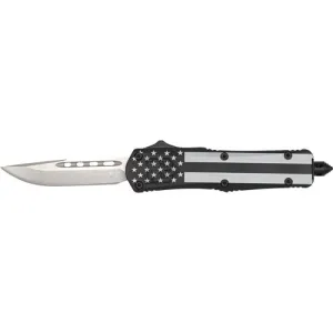 CobraTec FS-3 Small Blackout American Flag 2.75" Drop Point OTF Knife