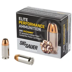 Sig Sauer Elite Performance 45 Acp V Crown Jacketed Hollow Point 230 Grain 20 Rounds