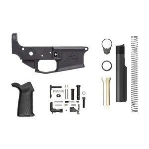 Aero Precision M4E1 Stripped Lower in Anodized Black, Enhanced Carbine Buffer Kit, MOE Lower Parts Kit Minus FCG Bundle