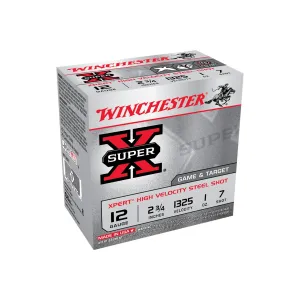 Winchester 12 Gauge Super-X Steel Lead Free WE12GT7 2-3/4" #7 Shot Shotgun Ammunition Shotgun Ammo - 250 Round case