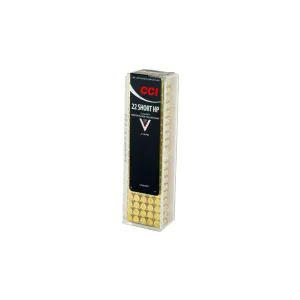 CCI High Velocity 22S 27 Grain Gilded Lead Hollow Point Box Rimfire Ammo - 100 Rounds