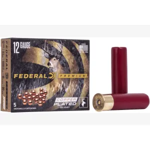 Federal Premium Vital Shok 12 Gauge 3.5 00 Buck 2 1/4oz Buckshot 18 Pellets Shotgun Ammo - 5 Rounds