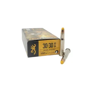 Browning Max Point 30-30 Winchester Ammunition 150 Grain Polymer Tip - 200 round case