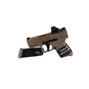 Canik CA Mete MC9 9mm 3.1" 10rd OR Semi-Auto CA Compliant Pistol w/ Holosun 407K-X2 Red Dot - FDE