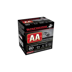 Winchester Ammunition AA Supersport Sporting Clay 20 Gauge 2.75" #7.5 7/8 oz. Shotgun Ammo - 25 Rounds