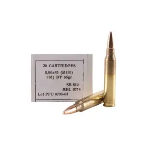 Prvi PPU 5.56x45mm NATO Ammunition M193 PP52 55 Grain Full Metal Jacket Rifle Ammo - 20 Rounds