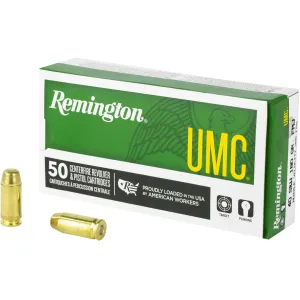Remington UMC 40 S&W 180 Grain Full Metal Jacket Handgun Ammo - 50 Rounds