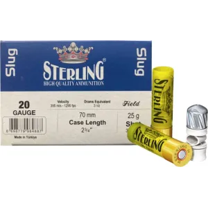 Sterling Big Game 20 Gauge 2.75\" 7/8 oz. Slug Ammunition - 10 Rounds - 8698779950323