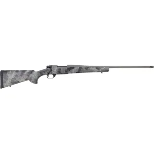 Howa HFN308GL 1500 Fence Line 4+1 22\" Tungsten Cerakote Threaded Barrel, Tungsten Cerakote Aluminum Drilled & Tapped Receiver, Gray Light Camo Fixed Synthetic Stock, Right Hand