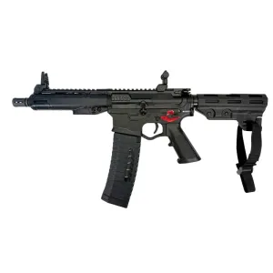 ATI ALPHA MAXX, .223 Rem/5.56, AR-15 Semi-Auto Pistol, 7.5\" Barrel, 60rd Mag, Franklin Armory Binary Trigger Installed, Flip Up Sights, Brace, Black,