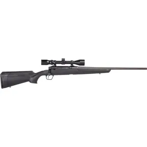 Savage Arms 57987 Axis XP 4+1 18\" Matte Black Carbon Steel Barrel & Drilled & Tapped Receiver, Black Fixed Synthetic Stock, Weaver 3-9x40mm Scope, Right Hand