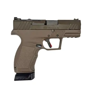 Tisas PX-9 Carry Semi-Auto 9mm Pistol, 3.5\" Bbl, Optic Ready, Flat Trigger, Interchangeable Backstraps & Grips, 15 + 17 Rd Mag, Holster, Hard Case, FDE