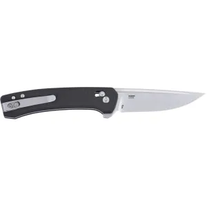 CRKT 7075 Q Compact 3.05\" Folding Drop Point Plain Stonewashed 14C28N Steel Blade, Black Green Handle