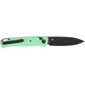 CRKT K430BKP Counterpart EDC 3.38\" Folding Drop Point Plain Black Oxide 12C27 Sandvik SS Blade, Aqua Textured Green Handle