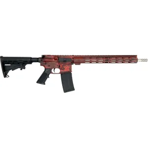 Great Lakes Firearms AR-15 Rifle, .223 Wylde 16\" 4150 416r Stainless Steel Barrel, 15.25\" M-LOK Rail, 7075 T6 Receiver, Battleworn Red Lipstick Cerakote Finish, GL15223SS B-LRD