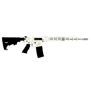 Great Lakes Firearms AR-15 Rifle, .223 Wylde 16\" 416r Stainless Steel Barrel, 15.25\" M-LOK Rail, 7075 T6 Receiver, White Saved By The Splatter Cerakote Finish, GL15223SS S-WHT