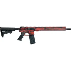 Great Lakes Firearms AR-15 Rifle, .223 Wylde 16\" 4150 CRMOV Black Nitride Barrel, 15.25\" M-LOK Rail, 7075 T6 Receiver, Battleworn Red Lipstick Cerakote Finish, GL15223 B-LRD